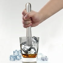 Ice Crusher Stainless Steel Bar Tool | Silver 8.26" Durable Manual Ice Crusher, Bartender Accessories | Weighted Handle, Dishwasher Safe | Home Barware Essential