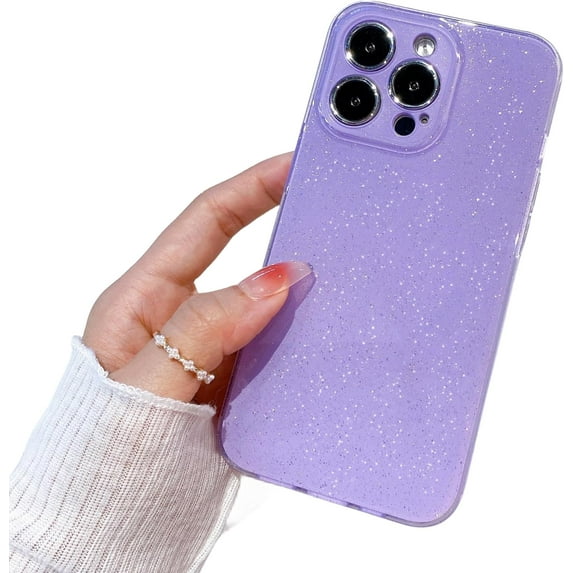 Ice Crystal Glitter Jelly Phone case, Multiple Colors Available, TPU Material, Drop-Proof and wear-Resistant, for iPhone 15 14 13 12 11 Pro Max XS XR X 7 8 SE Phone Case (Purple,iPhone X/XS)