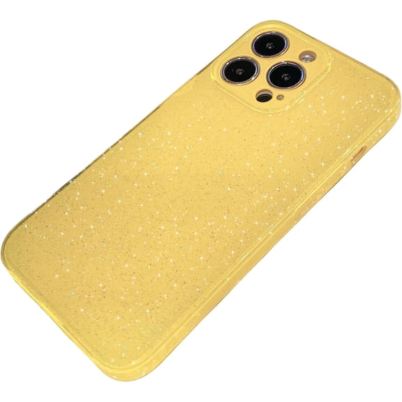 Ice Crystal Glitter Jelly Phone case, Multiple Colors Available, TPU Material, Drop-Proof and wear-Resistant, for iPhone 15 14 13 12 11 Pro Max XS XR X 7 8 SE Phone Case (Yellow,iPhone Xs Max)