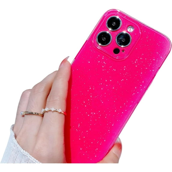 Ice Crystal Glitter Jelly Phone case, Multiple Colors Available, TPU Material, Drop-Proof and wear-Resistant, for iPhone 15 14 13 12 11 Pro Max XS XR X 7 8 SE Phone Case (Rose red,iPhone 11)