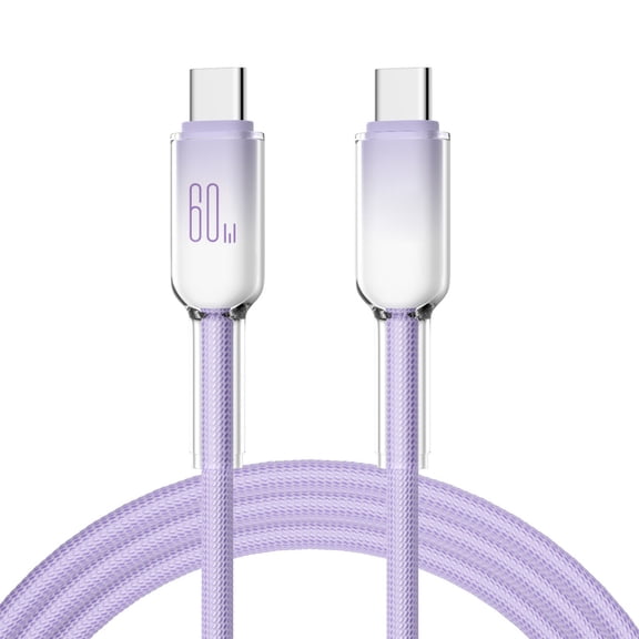 Ice Crystal USB C Charging Cable 60W Fast Charging Power Supply Cord Support 480Mbps Data Transmission for Phones