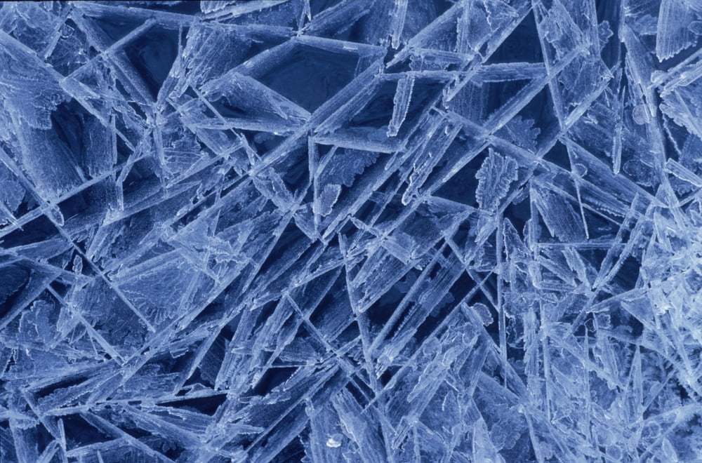 Ice Crystals Formed On Portage River Alaska Winter Canvas Art - Hal Gage Design Pics (34 x 22)
