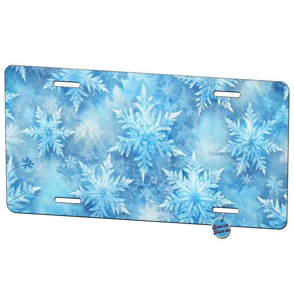 Ice Crystals Snowflakes Winter Beautiful Metal Novelty License Plate