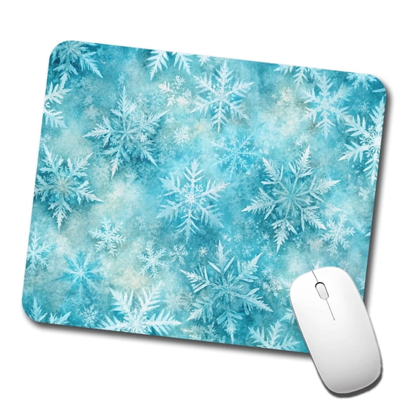 Ice Crystals Snowflakes Winter Mouse Pad Low Profile Gaming Mat
