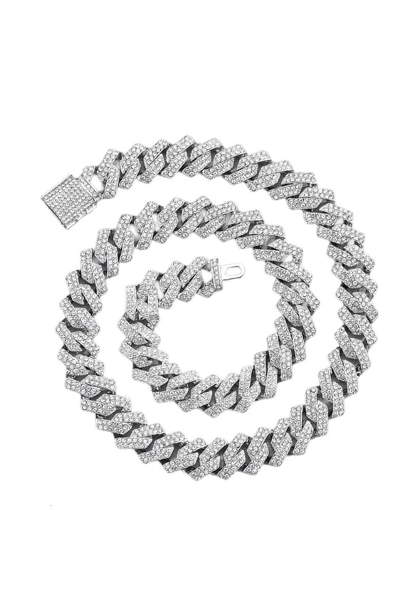 Ice Cuban Necklace Adjustable Length Chain Showstoppers for Party Daily Wear