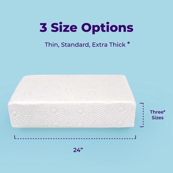 Ice Cube - 5 Inch Cooling Memory Foam Pillow for Side Sleepers with Neck Support