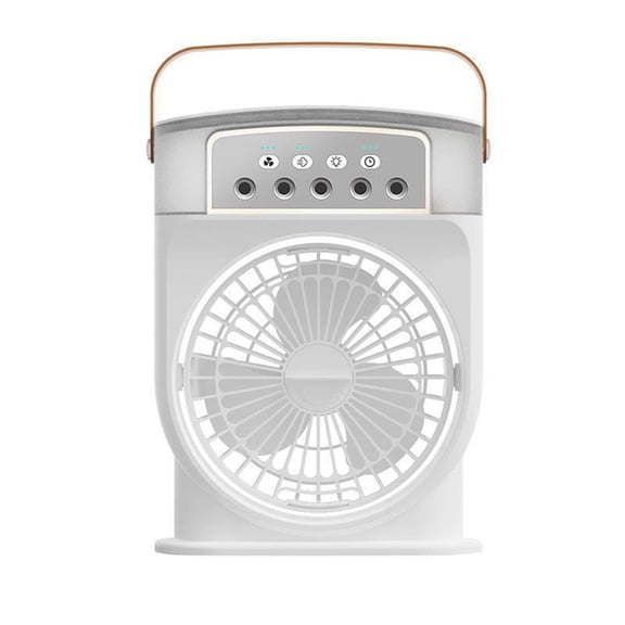 Ice Cube Air Cooler Fan Portable with Water Tank 3 Speeds for Desk Nightstand White