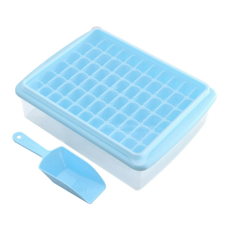 Combler Upgraded Material Ice Cube Trays for Freezer, 123x3 Pcs Mini Ice Cube Tray with Lid and Bin, Easy Release, Pebble Ice Maker for Chilling