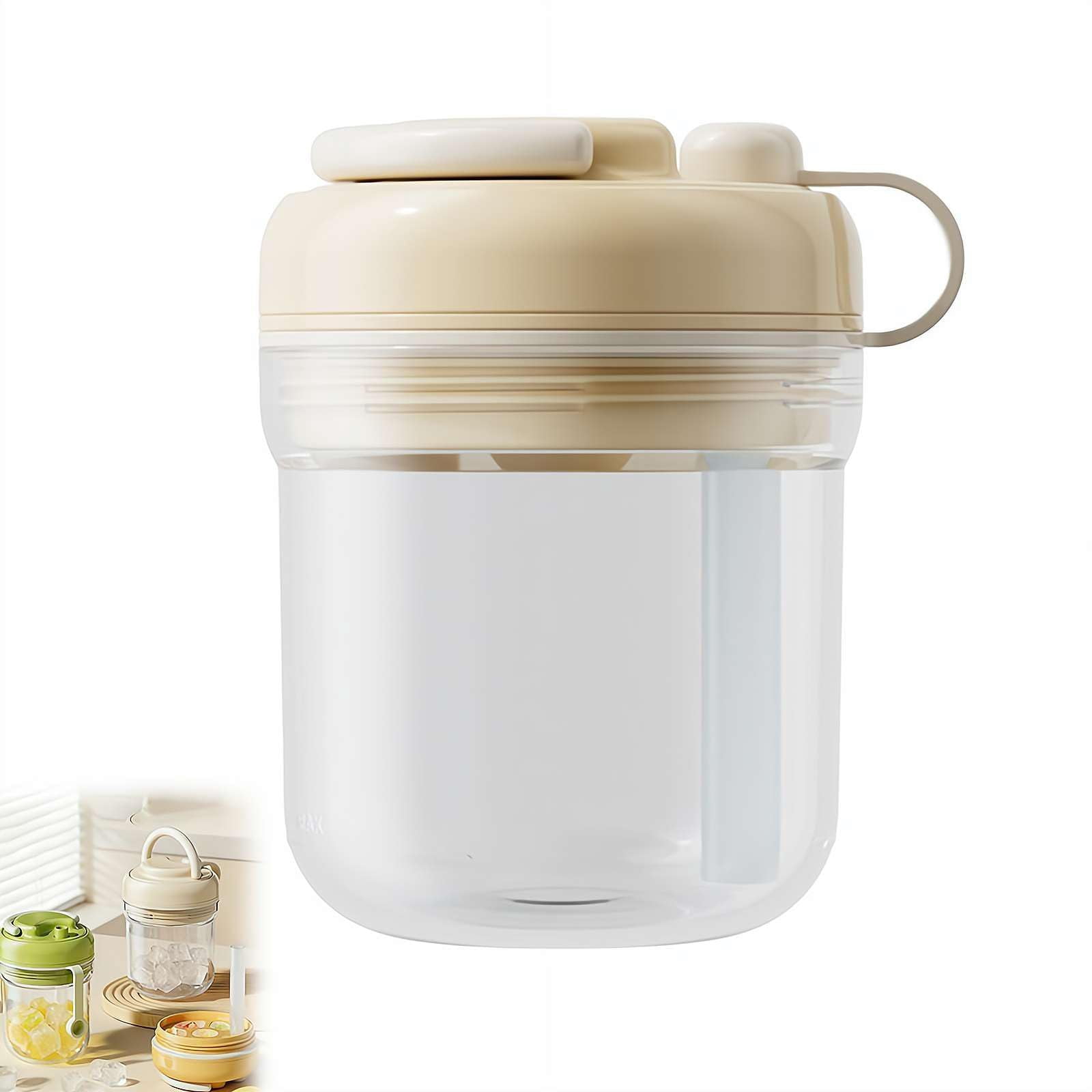 Ice Cube Bottle, 3-in-1 Ice Cube Tray Water Bottle with Lid, Easy Press ...