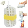 thumbnail image 1 of Ice Cube Bottle Cool Summer ice Bottle Cup，800ml 2-in-1 zero Touch Press ice cube mold Easy Press to Release Vertical Ice Tray for Freezer ﻿ (Green), 1 of 7