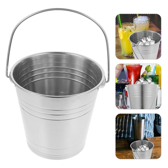 PENIKOKO Ice Cube Holder Ice Cube Bucket Stainless Steel Silver 1Pack
