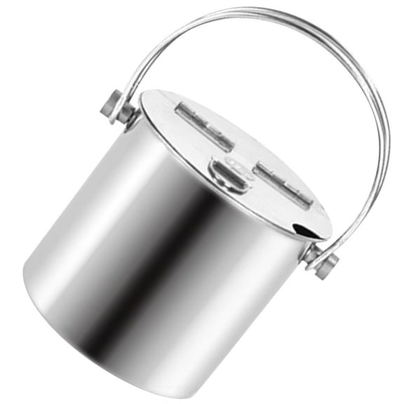 FENGGUIQU Stainless Steel Ice Bucket Silver Multi-Functional Bar Supply for Storage