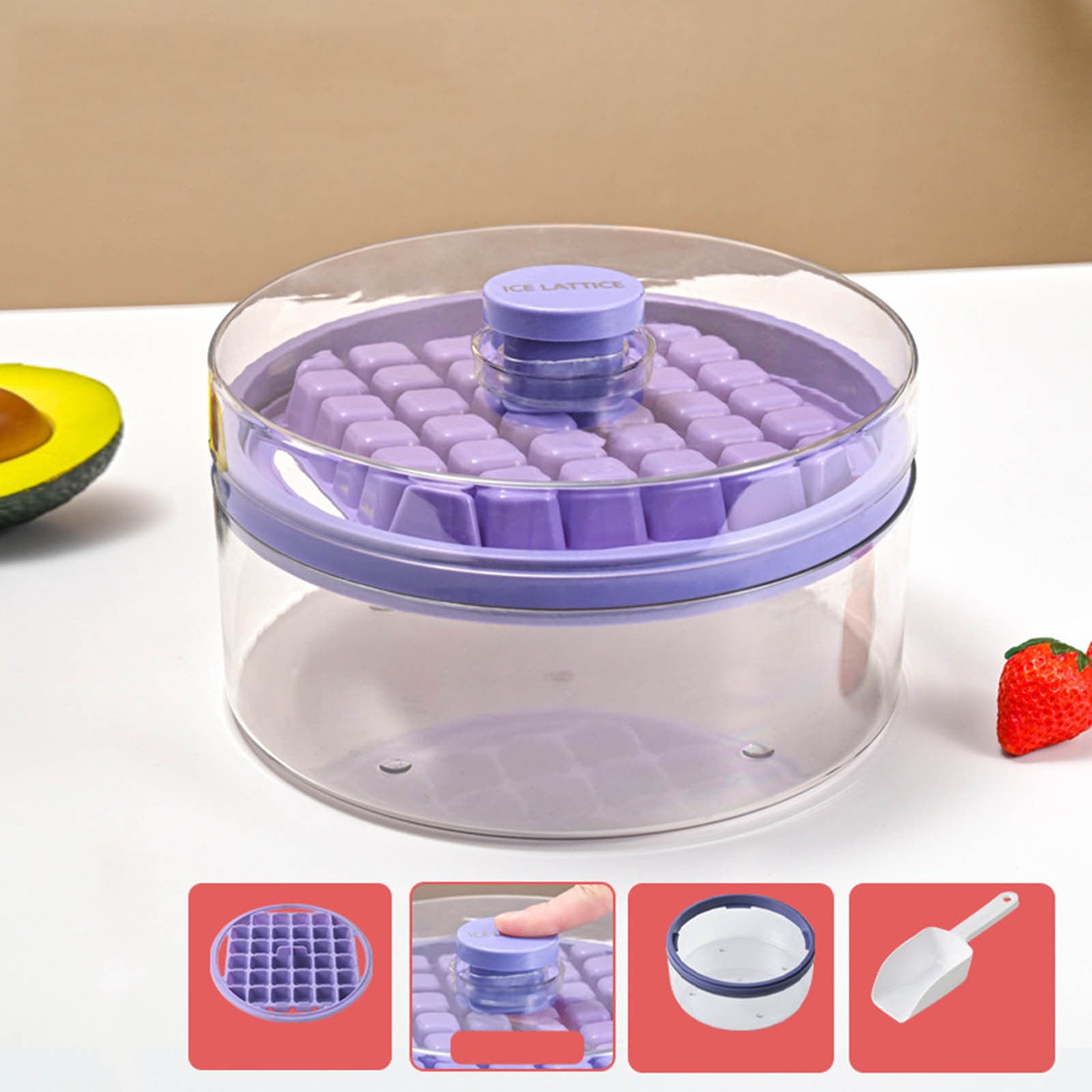 Ice Cube Ice Cube Easy To Demould Reused Food Grade With Lid Shovel DIY