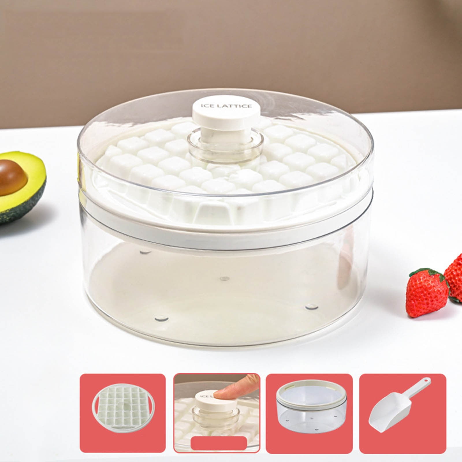 Ice Cube Ice Cube Easy To Demould Reused Food Grade With Lid Shovel DIY