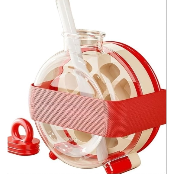 Ice Cube Maker Bottle, 2 In 1 Ice Cube Maker Bottle With Straw, Space-Saving With Press-To-Release Lid For Summer Drinks, Home & Office
