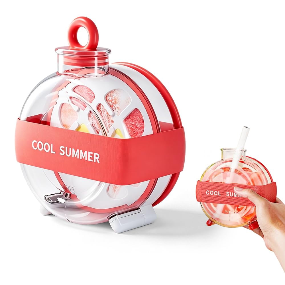 Ice Cube Maker Bottle, 2-in-1 Ice Cube Bottle with Straw, Easy Press Ice Tray Water Bottle, Leak Proof Lid, Vertical Ice Maker for Freezer, Travel, Gym & Home Use.
