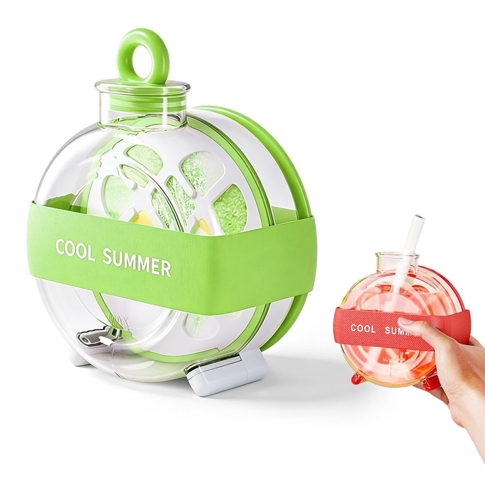 Ice Cube Maker Bottle, 2-in-1 Ice Cube Bottle with Straw, Easy Press Ice Tray Water Bottle, Leak Proof Lid, Vertical Ice Maker for Freezer, Travel, Gym & Home Use.