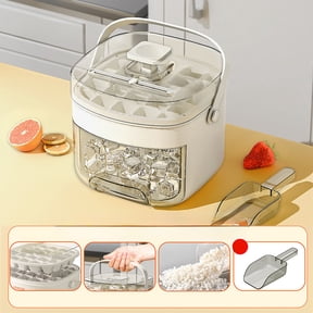 Ice Cube Maker Box with Lid 2-In-1 Ice Mold with Storage Box Large Capacity Ice Tray Portable Food Grade Silicone Ice Storage Container for Summer Daily Drinks Party