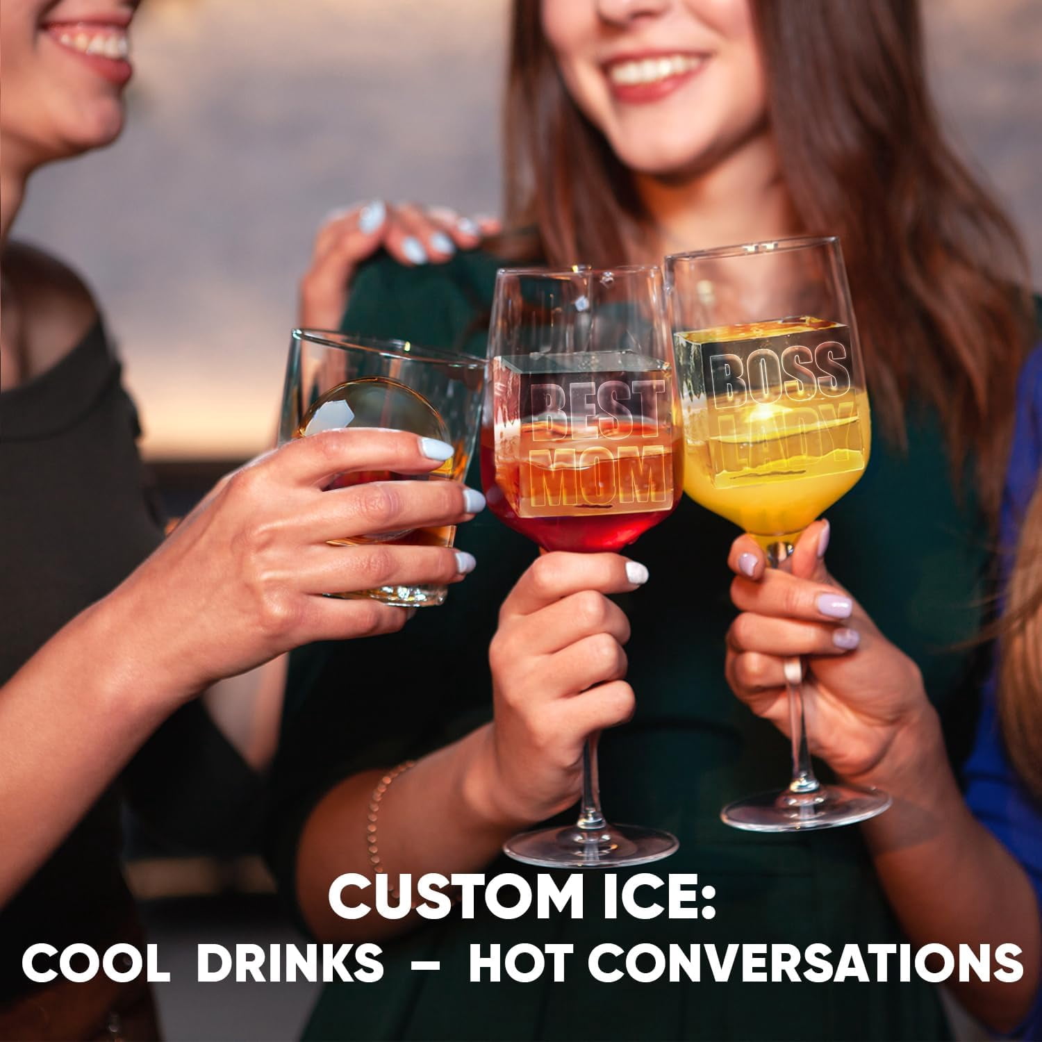 Ice Cube Maker  - Combo 2+2   Ice Cubes & Balls for Whiskey Cocktails