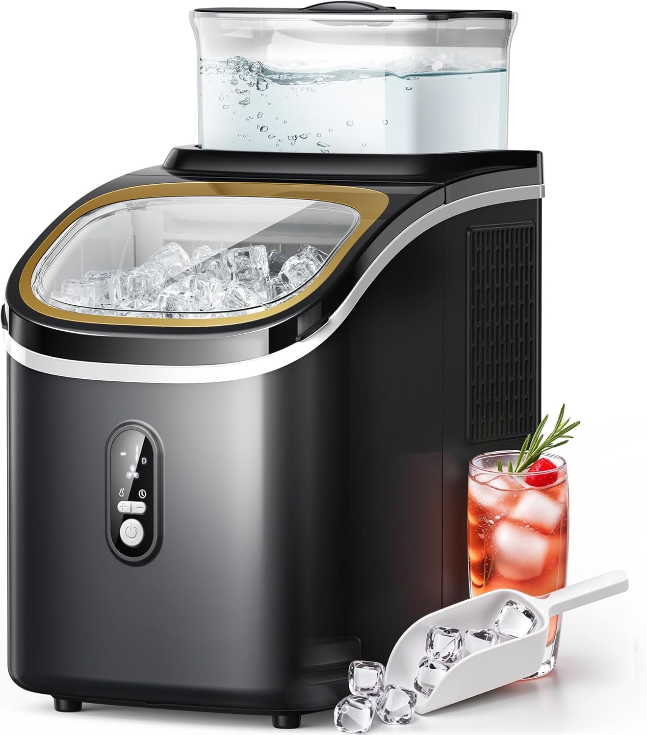 Ice Cube Maker Machine with 0.53 Gal Water Tank Capacity, 33Lbs/Day, 16Pcs/5Mins, 24H Timer, Self-Cleaning, Portable Ice Maker Countertop for Home Kitchen Office