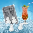 thumbnail image 1 of Ice Cube Mold,3d Cat Shaped Silicone Tray With Lid 4 Compartments Cat Shaped Ice Cubes Easy Release Sturdy Ice Maker For Beverages Coffee And Cocktails, 1 of 5