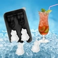 thumbnail image 1 of Ice Cube Mold,3d Cat Shaped Silicone Tray With Lid 4 Compartments Cat Shaped Ice Cubes Easy Release Sturdy Ice Maker For Beverages Coffee And Cocktails, 1 of 9