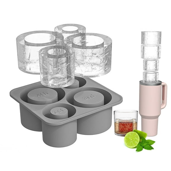Ice Cube Mold Easy-Release 4 Pcs Hollow Cylinder Ice Cube Trays Compatible with Stanley Cup 20oz, 30oz, 40oz