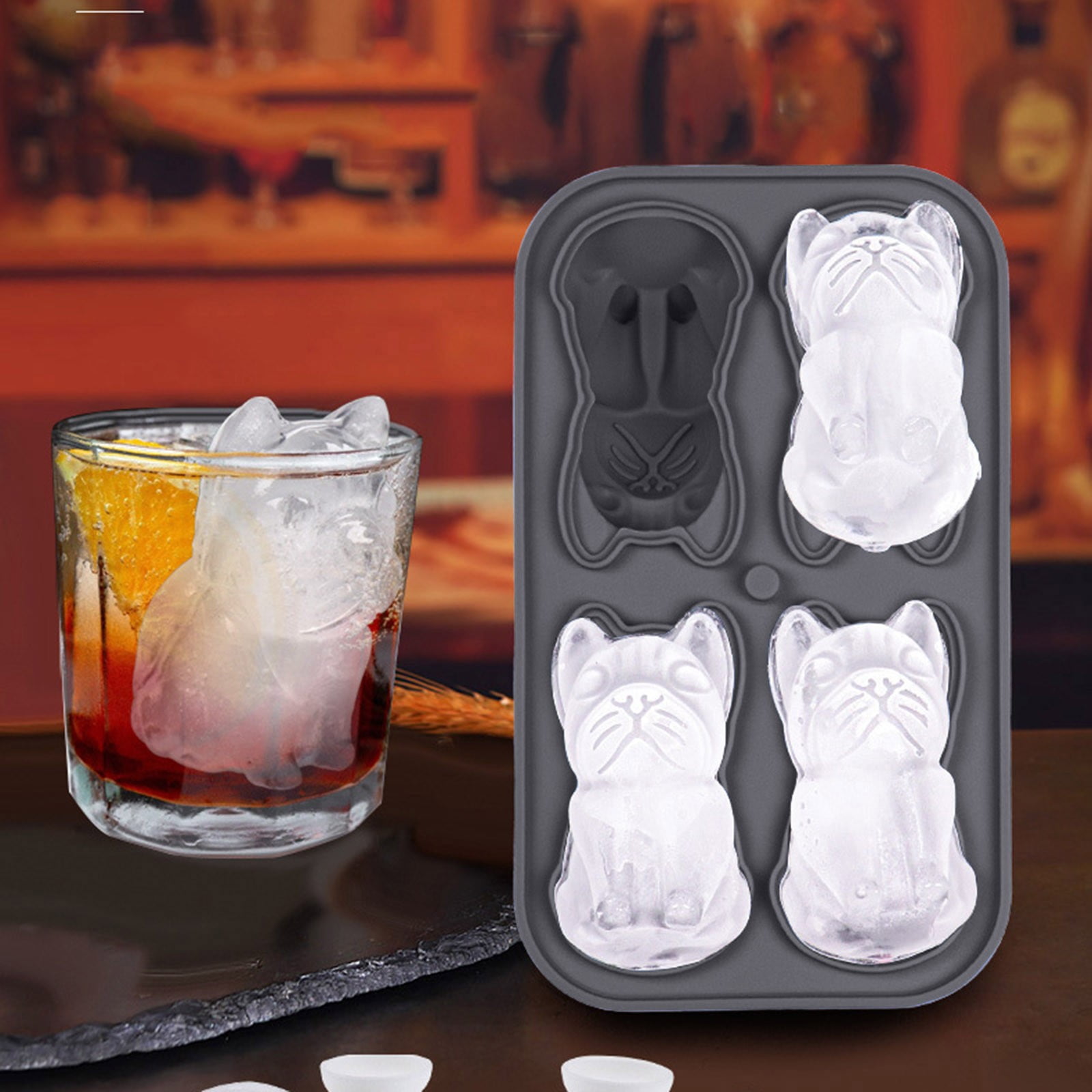 Ice Cube Mold,New Food Grade Silicone Quadruple Ice Grid Ice Ball Tools ...