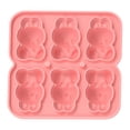 thumbnail image 1 of Ice Cube Mold Silicone Tray Large Silica Gel Six grid rabbit silicone pink, 1 of 9