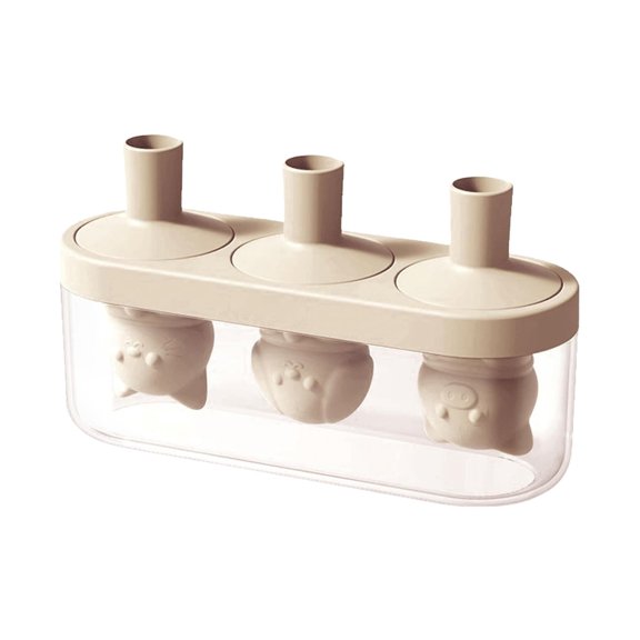 Ice Cube Mold/Tray Plastic Ice cream mold triple vertical - ivory white