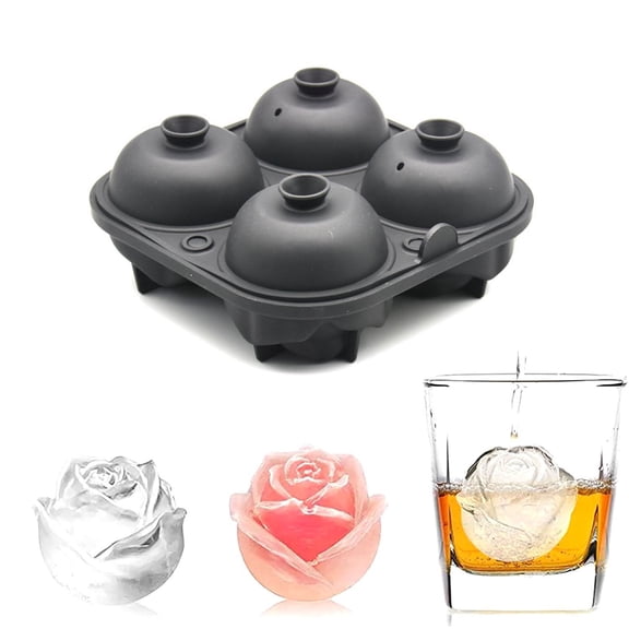 Ice Cube Molds Rose-Shaped 2-Pack For Cocktails & Bourbon Gift