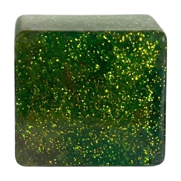 Ice Cube Stress Ball, Stress Ball Squeeze, Green Glitter, 1.5 in Side, Moldable Stress Ball, Sensory Squeeze, Sensory Toys, Squeeze Toys, Ice Block, 1 Pc