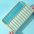 thumbnail image 1 of Ice Cube Tray 11 Slot Flexible Plastic Mold | Home Beverage Prep | Slim Rectangular Design | Fits Standard Fridge & Organizer | Easy Release | Blue Green Pink | 23.5x8x2cm | 1 Piece, 1 of 6