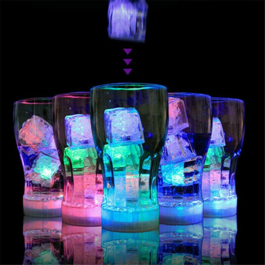 Ice Cube Tray 12Pcs Water Submersible Light Up LED Ice Color Changing ...