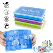 Ice Cube Tray, 3 Pack Silicone Ice Cube Molds, Ice Cube Trays, Silicone Ice Trays, Easier to Release, BPA Free for Alcoh
