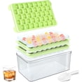 thumbnail image 1 of Ice Cube Tray, 3 Packs Round Ice Cube Trays for Freezer, Easy-Release 1 IN X 111 Pcs Ice Ball Maker Mold with Removable Lid and Bin Making Ice Balls for Tea Coffee Cocktail Whiskey (Green), 1 of 5