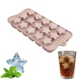 thumbnail image 1 of Ice Cube Tray, 3D Star Silicone 15 Cavity Nonstick Star Shaped, Silicone Ice Cube Tray, Ice Trays for Freezer, Ice Cube Tray with Lid, Protective Plastic Case, Ice Molds for JuIce 8.4×4.4 in,Pink, 1 of 6