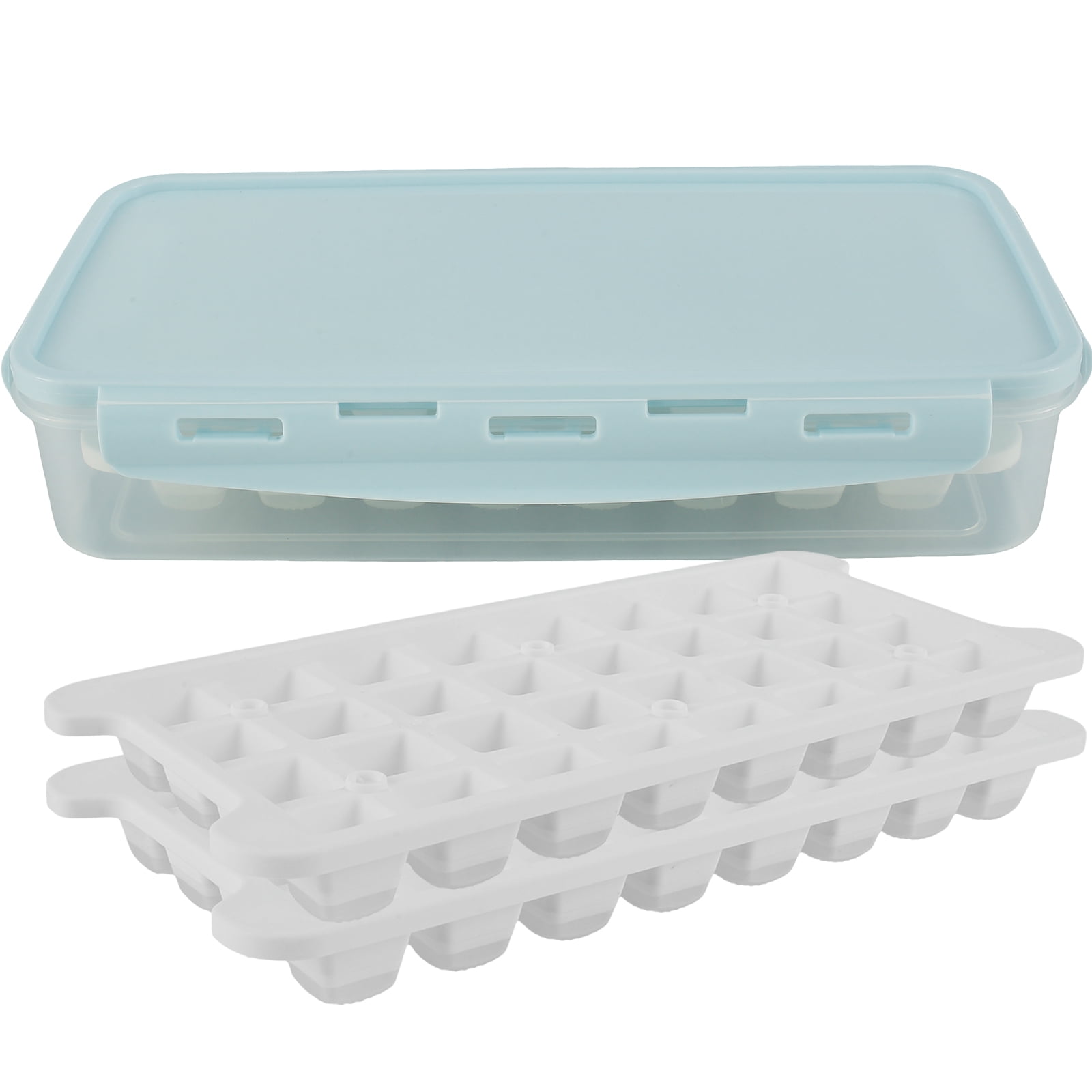  Ice Cube Tray with Lid and Bin for Freezer, 2 Pack, 64 Pcs Ice  Cube Mold (Purple): Home & Kitchen