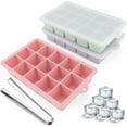 thumbnail image 1 of Ice Cube Tray, Easy-Release Silicone Large Ice Moulds with Removeable LidsPerfect for Chilled DrinksFreezer, Baby Food, Whiskey and Cocktail, LFGB Certified, 1 of 12