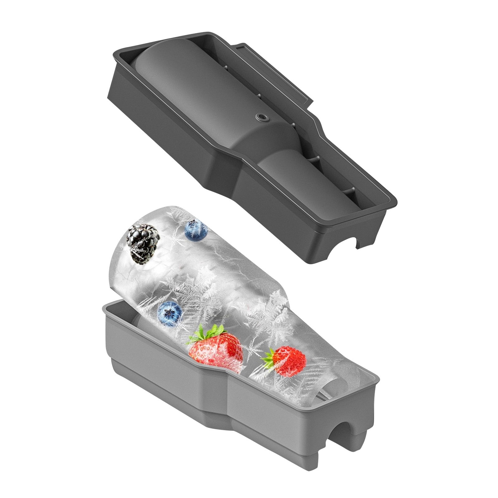 Ice Cube Tray For Tumbler Cup Silicone Ice Cube With Lid Hollow