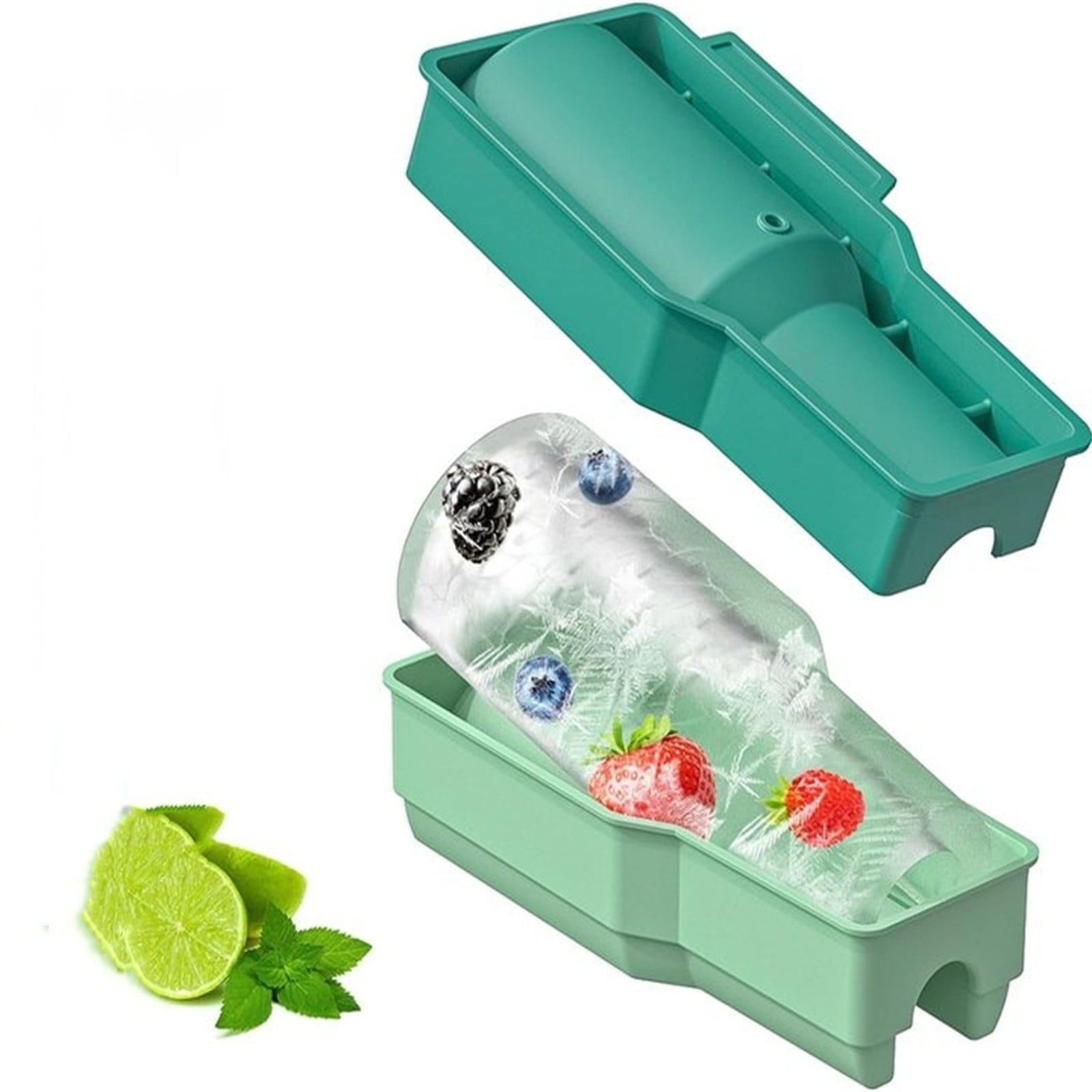 Ice Cube Tray For Tumbler Cup Silicone Ice Cube With Lid Hollow