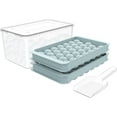thumbnail image 1 of Ice Cube Tray for Freezer with Lid & Bin, 0.8"x66 Round Ice Cube Mold with Container, Small Circle Ice Cube Tray Making Sphere Ice Chilling Cocktail Tea Coffee (2 Trays 1 Ice Bucket & Scoop), 1 of 5