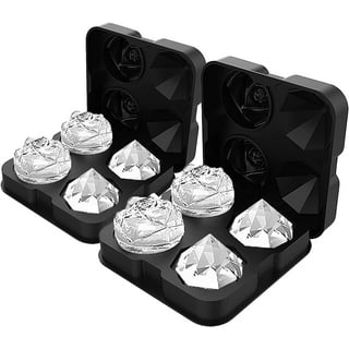 JSSH 2.5inch Ice Cube Molds, Silicone Ice Cube Tray 2 Rose & 2 Diamond Ice  Ball Maker for Chilling Cocktails, Whiskey, Bourbon & Homemade Juice 