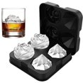 thumbnail image 1 of Ice Cube Tray, HANCELANT 2.5inch Ice Cube Molds, 2 Cavity Silicone Rose & 2 Diamond Ice Ball Maker, Whiskey, Bourbon & Homemade Juice (Black), 1 of 16