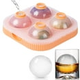 thumbnail image 1 of Ice Cube Tray,Ice Ball Maker Mold Round Sphere Ice Cube Tray Silicone Bottom With Lid Easy Fill And Release Large Round Ice Cube Mold For Cocktails Whiskey Ice Ball Mold 2.56 Inch 4 Ice Balls, 1 of 9