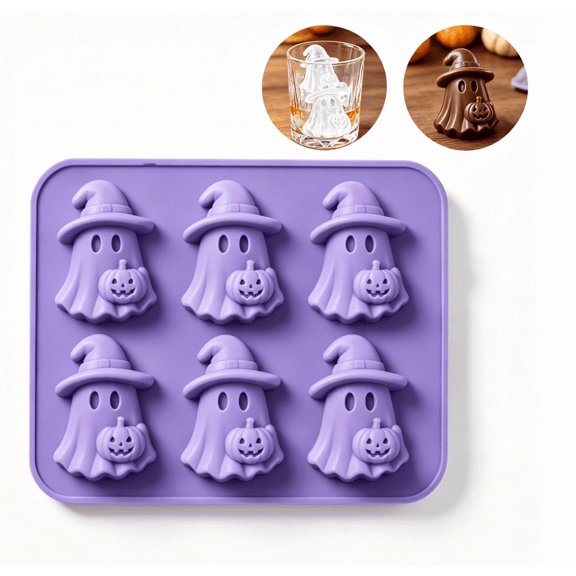 Ice Cube Tray，Ice Cube Mold，Halloween Silicone Ghost Ice Cube Tray,Ghost Ice Cube Mold,Summerween Ghost Ice Cube Mold,Ghost Ice Cube Mold