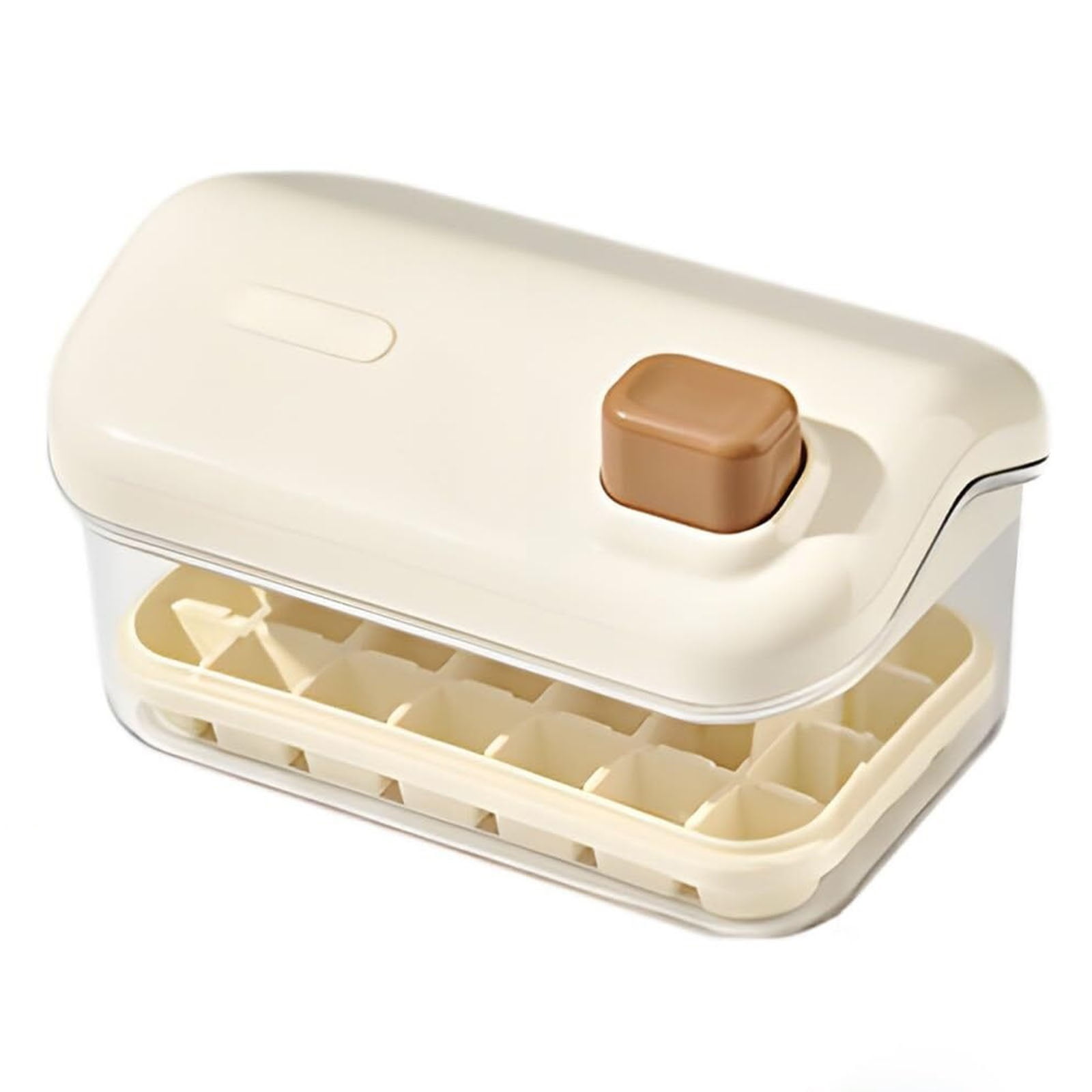 Ice Cube Tray Ice Mold Double Layer Ice Cube Maker with Lid Home One Button Ice Removal