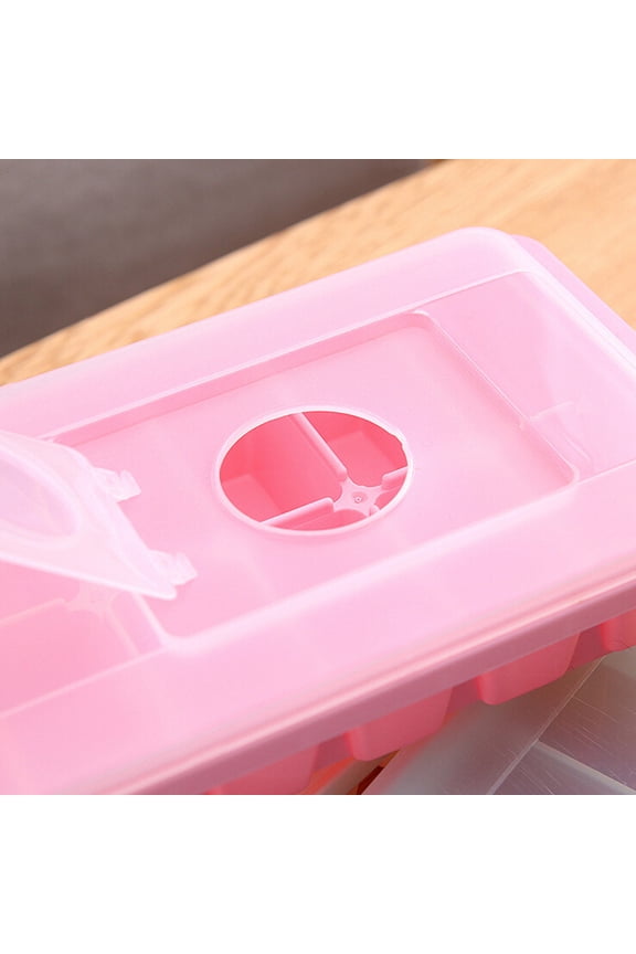 Ice Cube Tray with Lid, 16 Cubes Durable Stackable Ice Cube Trays for Freezer with Removable Lids, Easy-Release & Silicone Ice Tray for , Coffee