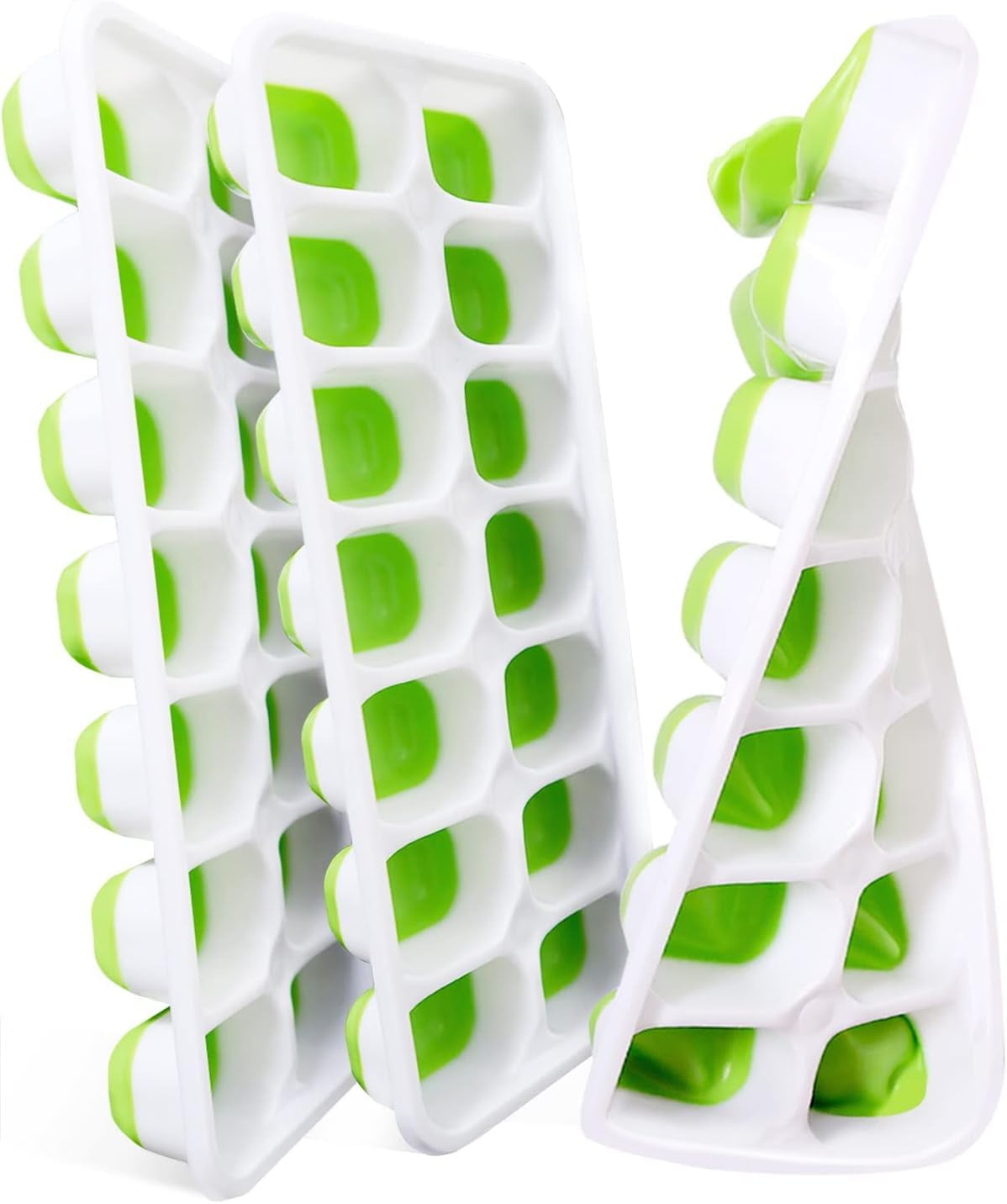 Ice Cube Tray with Lid, 3pcs Reusable Ice Trays, Easy to Clean Ice Cube