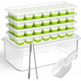 thumbnail image 1 of Ice Cube Tray with Lid and Bin, 4 Pack Silicone Plastic Ice Cube Trays for Freezer with Ice Box, Ice Trays with Ice Container, Stackable Ice Tray with Storage Ice Bucket Kits,Ice Tong,Ice Scoop, 1 of 2